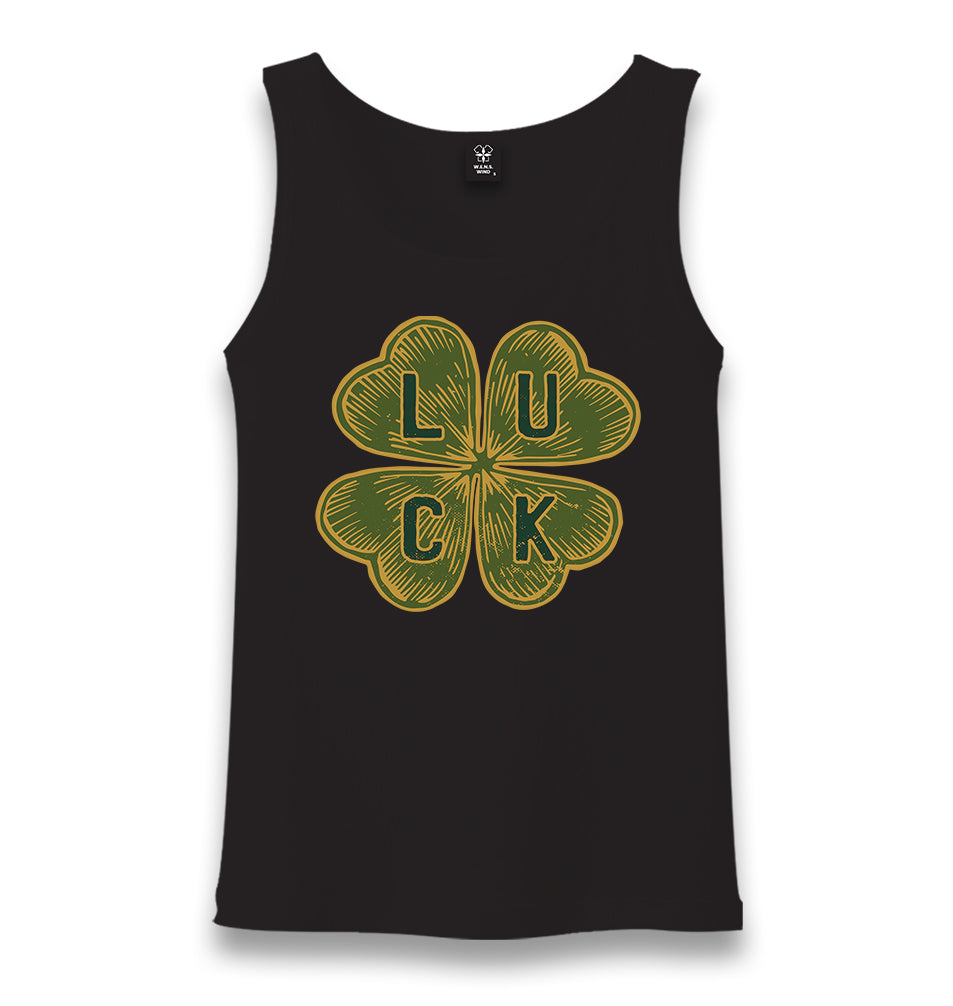 Four Leaf Luck Clover Unisex Black Tank Top - Premium  from W.E.N.S. WIND - Just 6490! Shop now at W.E.N.S. WIND