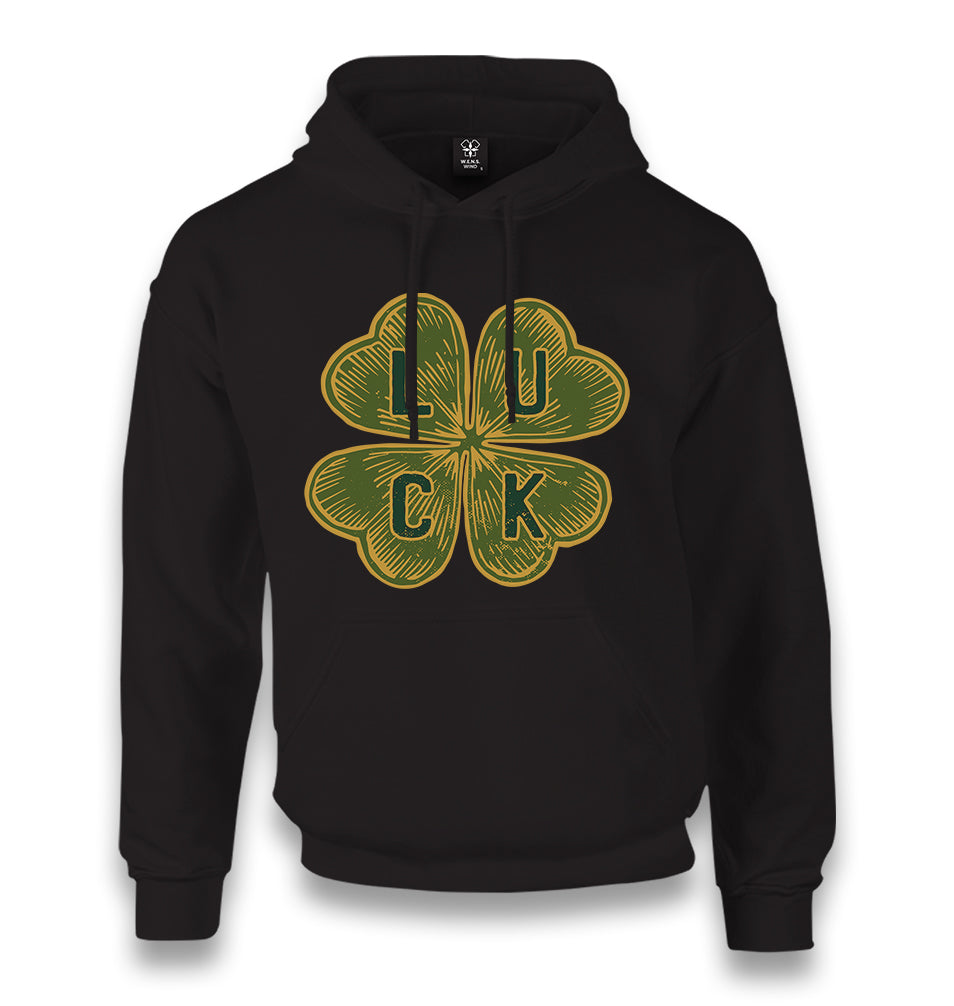Four Leaf Luck Clover Unisex Black Hoodie - Premium  from W.E.N.S. WIND - Just 11990! Shop now at W.E.N.S. WIND