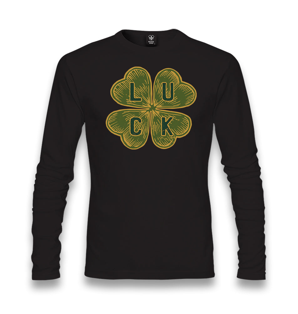 Four Leaf Luck Clover Unisex Black Longsleeve - Premium  from W.E.N.S. WIND - Just 7990! Shop now at W.E.N.S. WIND