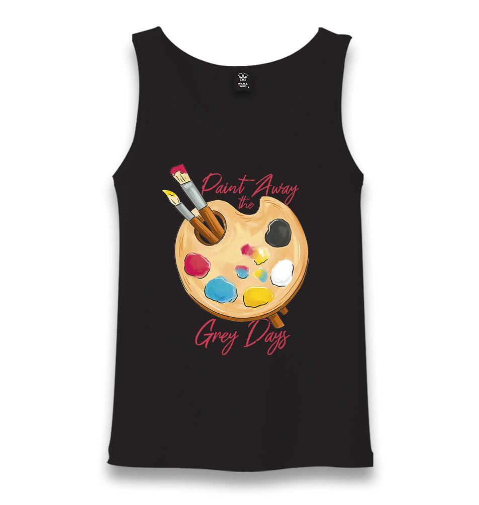 Paint Away the Grey Days Unisex Black Tank Top - Premium  from W.E.N.S. WIND - Just 6490! Shop now at W.E.N.S. WIND