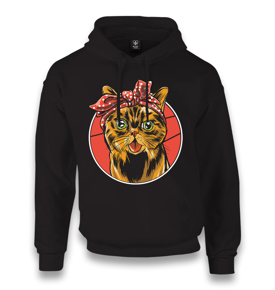 Cat with a Bandana Unisex Black Hoodie - Premium  from W.E.N.S. WIND - Just 11990! Shop now at W.E.N.S. WIND