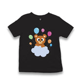 Baby Birthday Bear with Balloons Kid's Black T-shirt - Premium  from W.E.N.S. WIND - Just 5990! Shop now at W.E.N.S. WIND