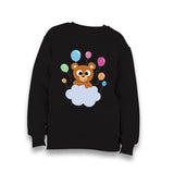 Baby Birthday Bear with Balloons Kid's Black Sweatshirt - Premium  from W.E.N.S. WIND - Just 7990! Shop now at W.E.N.S. WIND