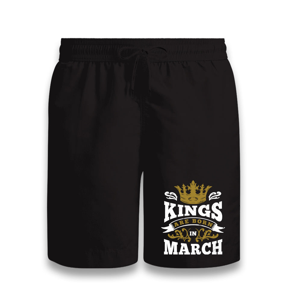 King are Born in March Quote with a Crown Black Shorts - Premium  from W.E.N.S. WIND - Just 7990! Shop now at W.E.N.S. WIND