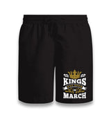 King are Born in March Quote with a Crown Black Shorts - Premium  from W.E.N.S. WIND - Just 7990! Shop now at W.E.N.S. WIND