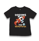 Dreams are Beautiful Space Rocket Kid's Black T-shirt - Premium  from W.E.N.S. WIND - Just 5990! Shop now at W.E.N.S. WIND