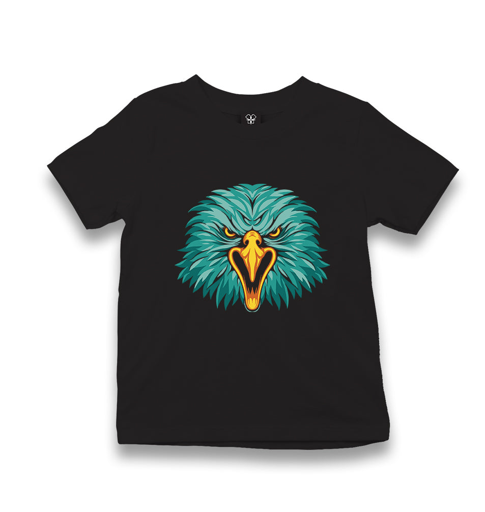 A Turquoise Eagle Face Kid's Black T-shirt - Premium  from W.E.N.S. WIND - Just 5990! Shop now at W.E.N.S. WIND
