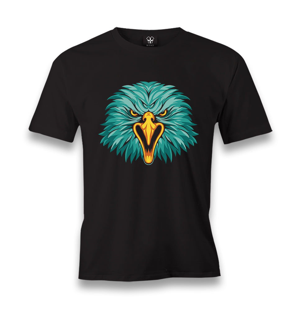 A Turquoise Eagle Face Men's Black Tshirt - Premium  from W.E.N.S. WIND - Just 6490! Shop now at W.E.N.S. WIND