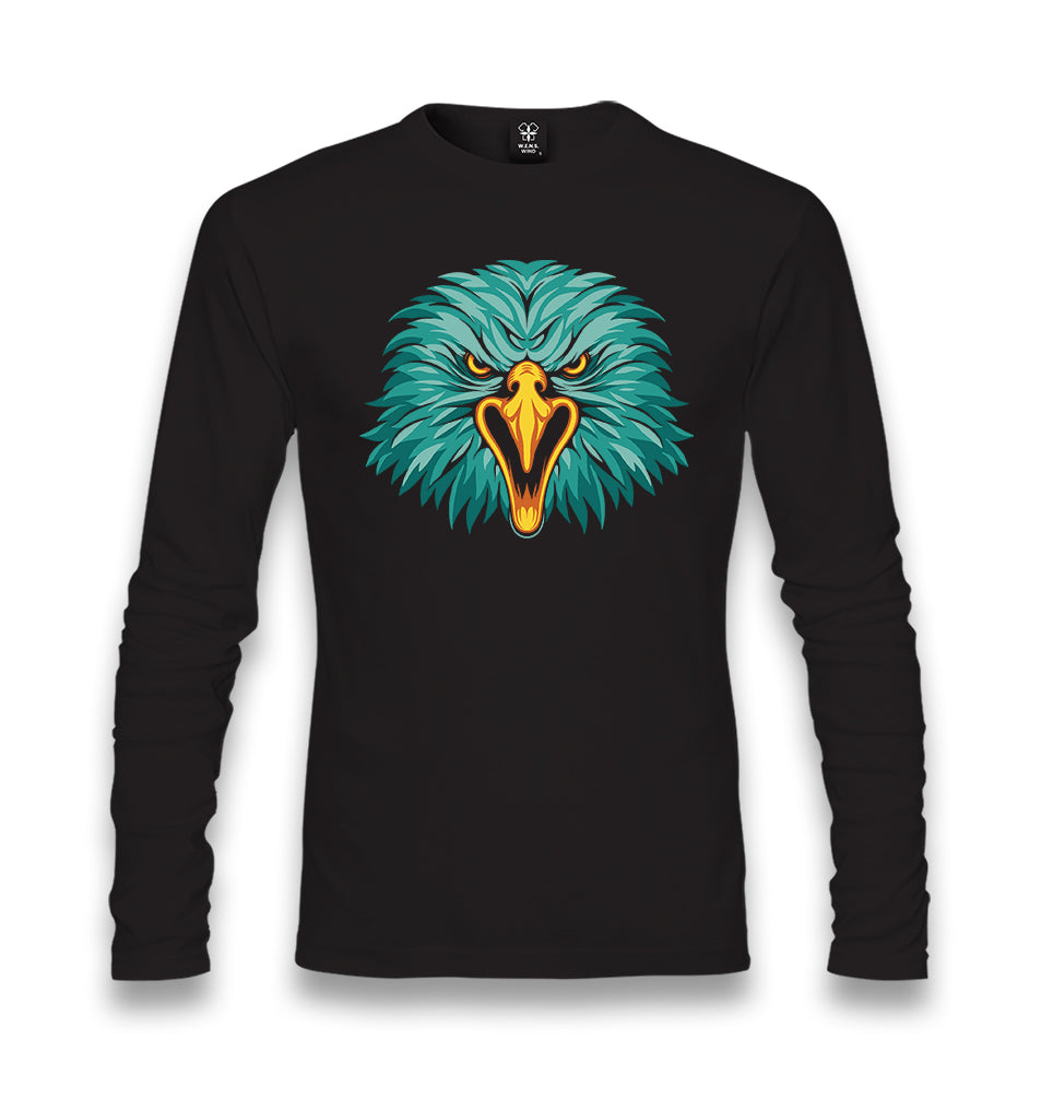 A Turquoise Eagle Face Unisex Black Longsleeve - Premium  from W.E.N.S. WIND - Just 7990! Shop now at W.E.N.S. WIND