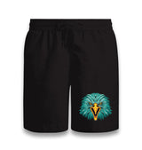 A Turquoise Eagle Face Black Shorts - Premium  from W.E.N.S. WIND - Just 7990! Shop now at W.E.N.S. WIND
