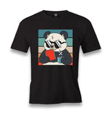 Panda with Sunglasses Reading a Book Men's Black Tshirt - Premium  from W.E.N.S. WIND - Just 6490! Shop now at W.E.N.S. WIND