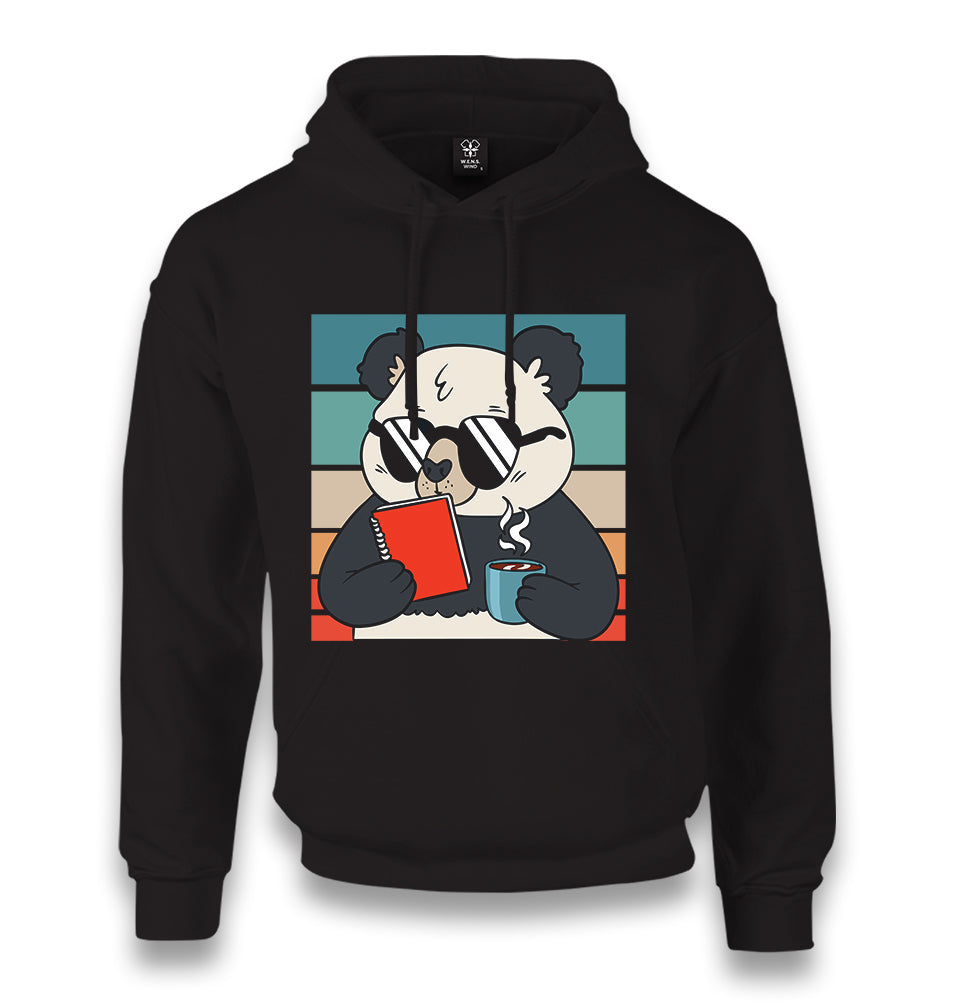 Panda with Sunglasses Reading a Book Unisex Black Hoodie - Premium  from W.E.N.S. WIND - Just 11990! Shop now at W.E.N.S. WIND