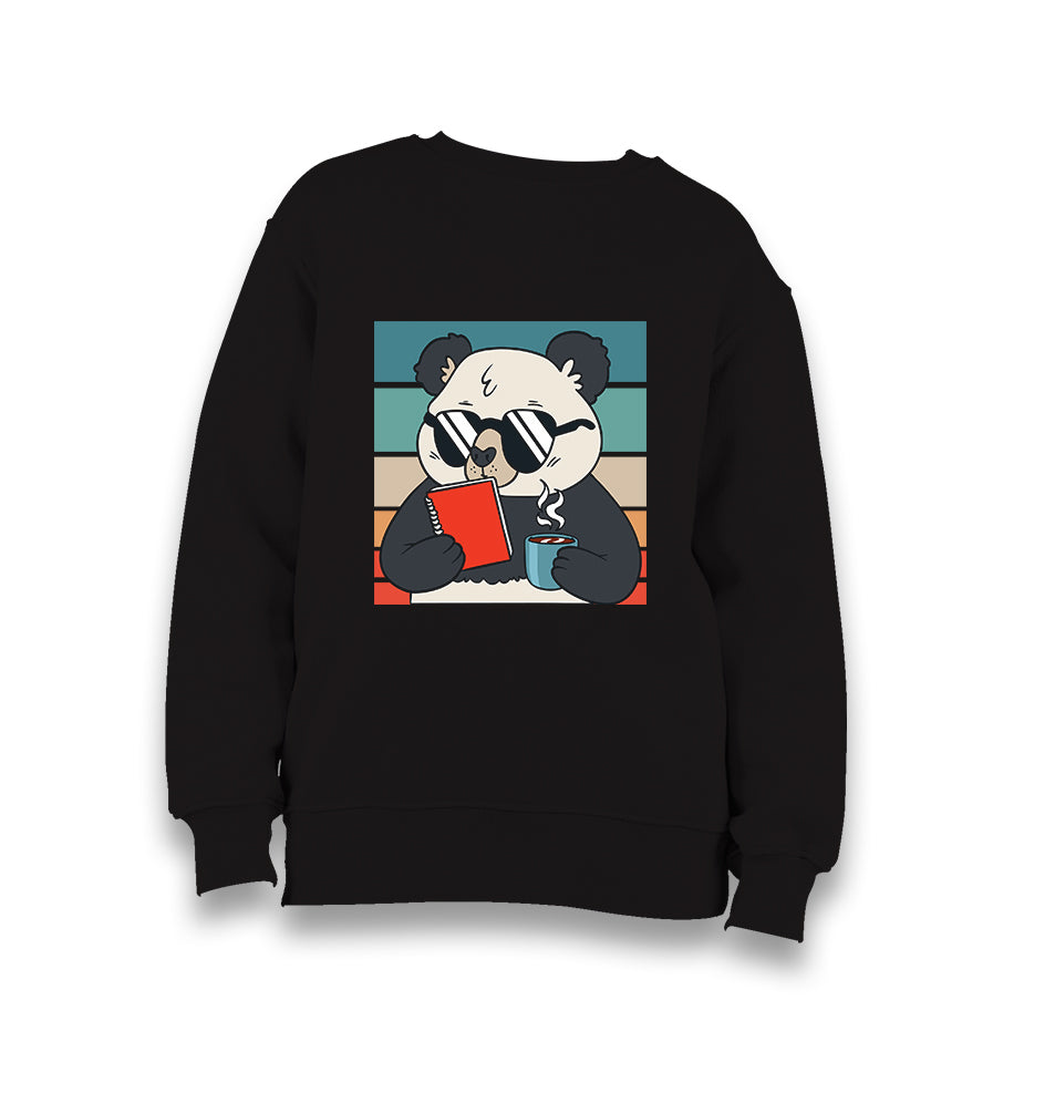 Panda with Sunglasses Reading a Book Kid's Black Sweatshirt - Premium  from W.E.N.S. WIND - Just 7990! Shop now at W.E.N.S. WIND
