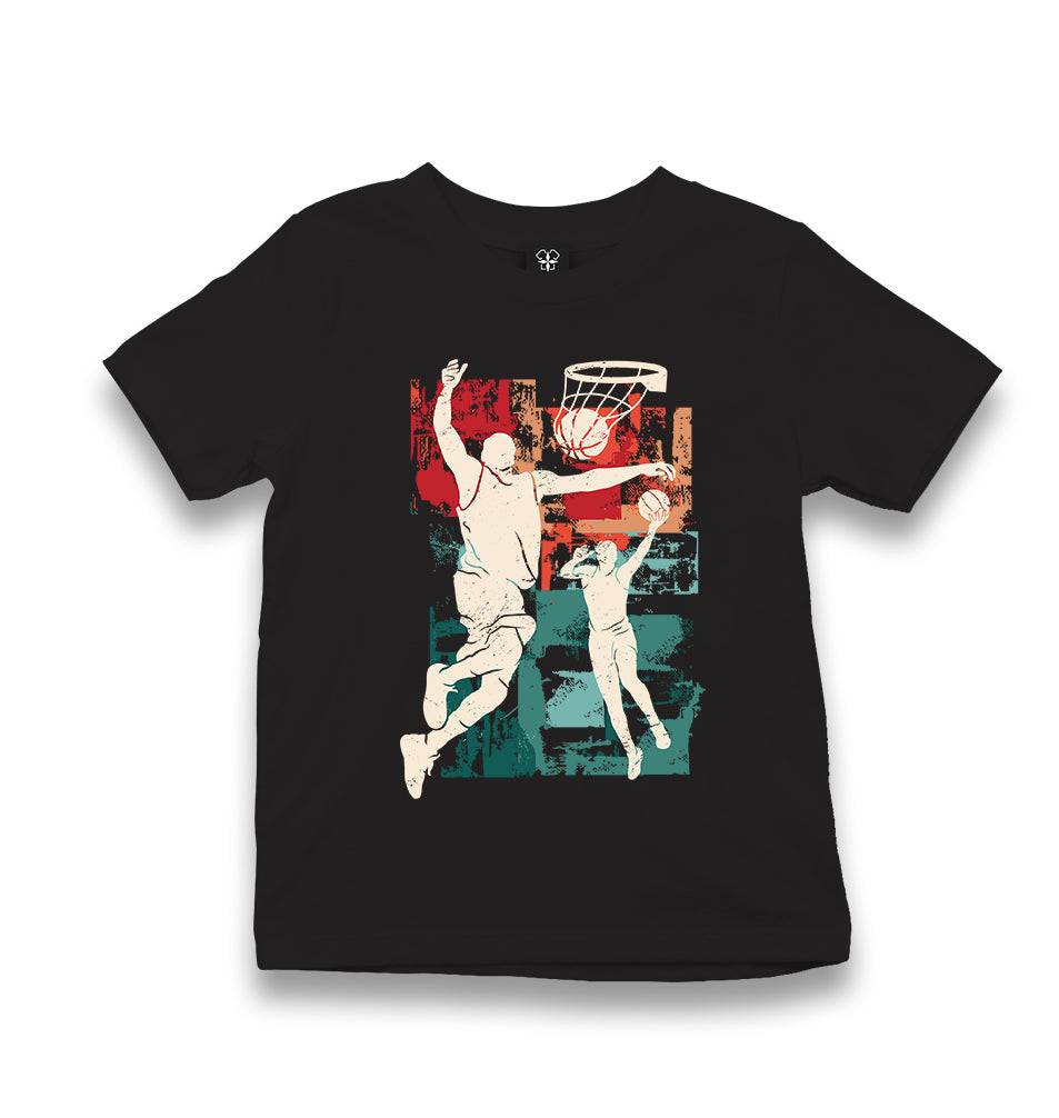 Basketball Players Dunking a Ball Kid's Black T-shirt - Premium  from W.E.N.S. WIND - Just 5990! Shop now at W.E.N.S. WIND