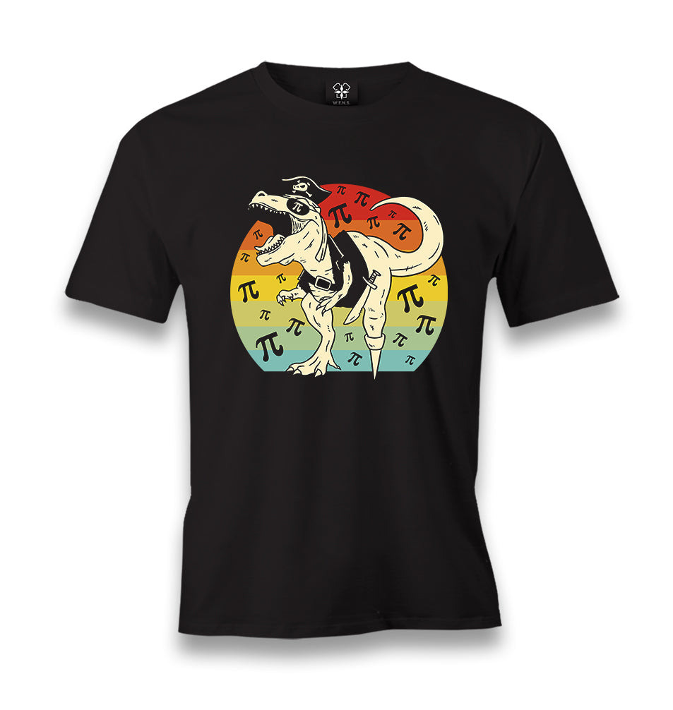 Pirate Dinosaur with Pi Number Men's Black Tshirt - Premium  from W.E.N.S. WIND - Just 6490! Shop now at W.E.N.S. WIND