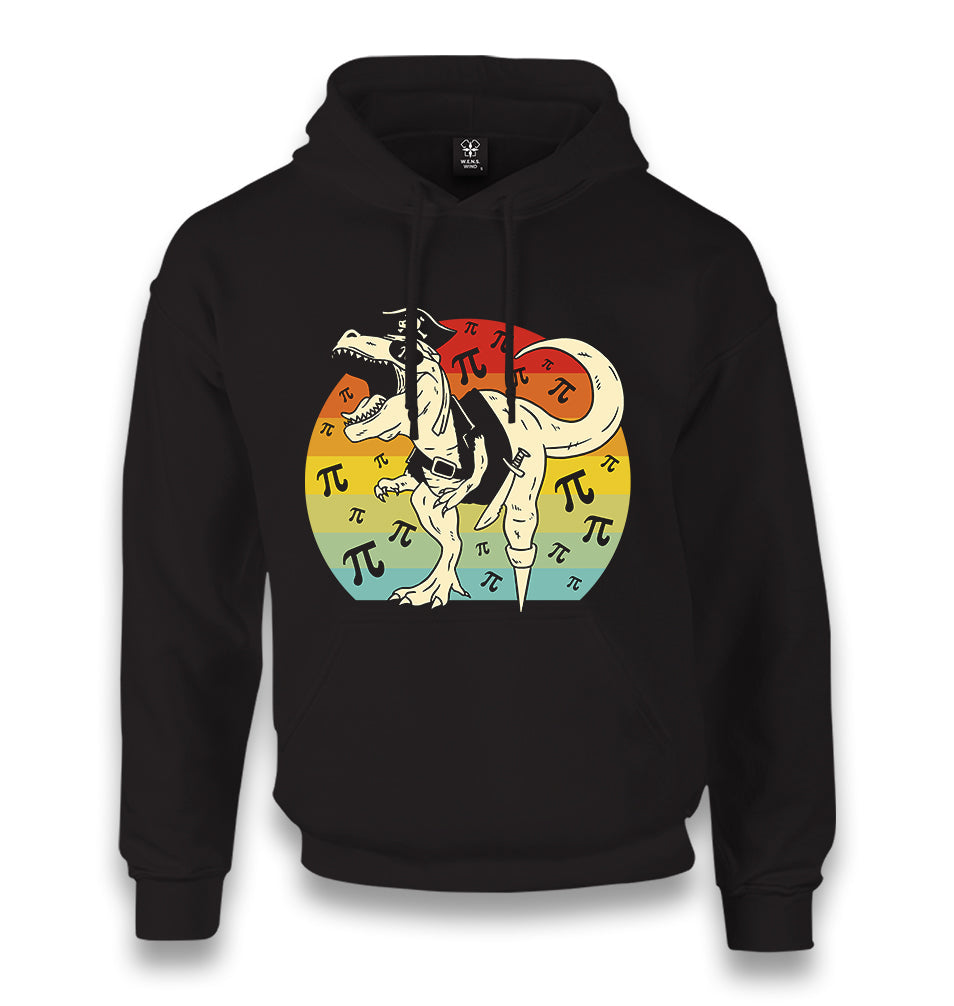 Pirate Dinosaur with Pi Number Unisex Black Hoodie - Premium  from W.E.N.S. WIND - Just 11990! Shop now at W.E.N.S. WIND