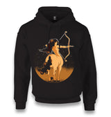 Sagittarius Zodiac Sign A Woman with a Bow and an Arrow Unisex Black Hoodie - Premium  from W.E.N.S. WIND - Just 11990! Shop now at W.E.N.S. WIND