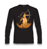 Sagittarius Zodiac Sign A Woman with a Bow and an Arrow Unisex Black Longsleeve - Premium  from W.E.N.S. WIND - Just 7990! Shop now at W.E.N.S. WIND