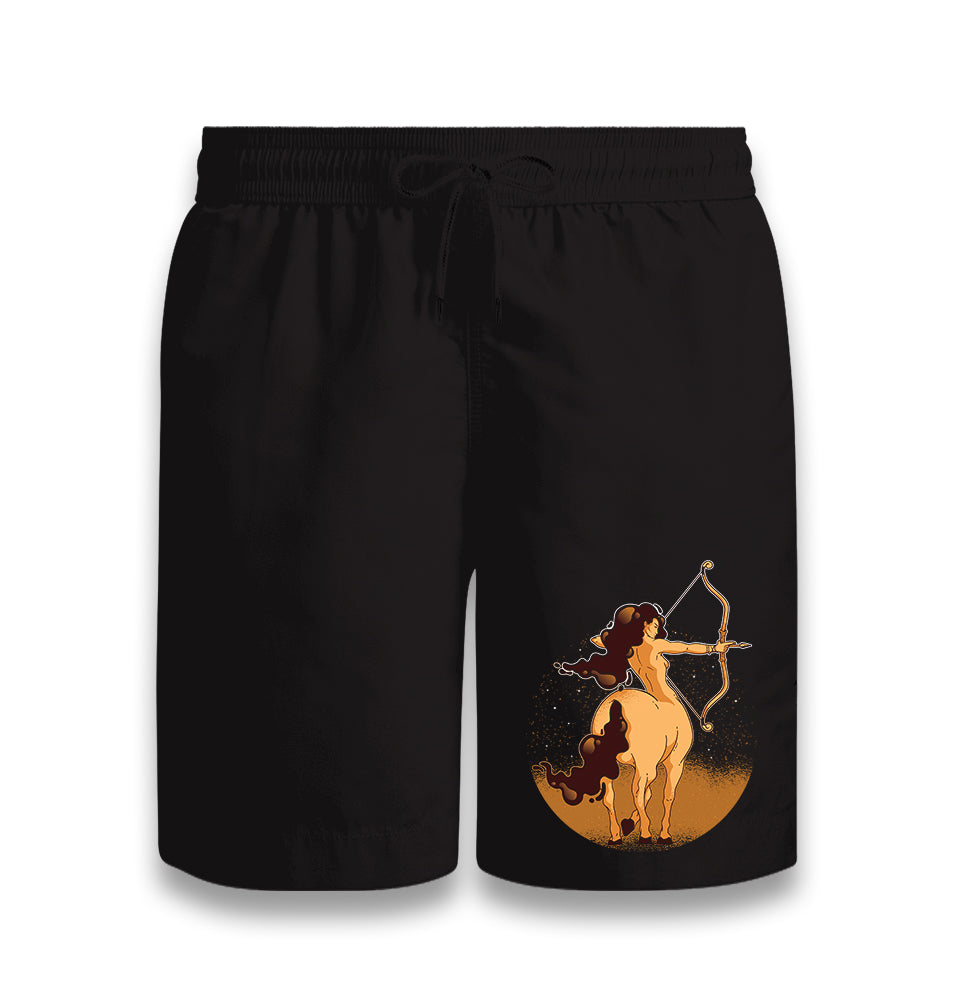 Sagittarius Zodiac Sign A Woman with a Bow and an Arrow Black Shorts - Premium  from W.E.N.S. WIND - Just 7990! Shop now at W.E.N.S. WIND