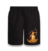 Sagittarius Zodiac Sign A Woman with a Bow and an Arrow Black Shorts - Premium  from W.E.N.S. WIND - Just 7990! Shop now at W.E.N.S. WIND