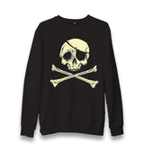 Pirate Skull with an Eye Patch Unisex Black Sweatshirt - Premium  from W.E.N.S. WIND - Just 10990! Shop now at W.E.N.S. WIND