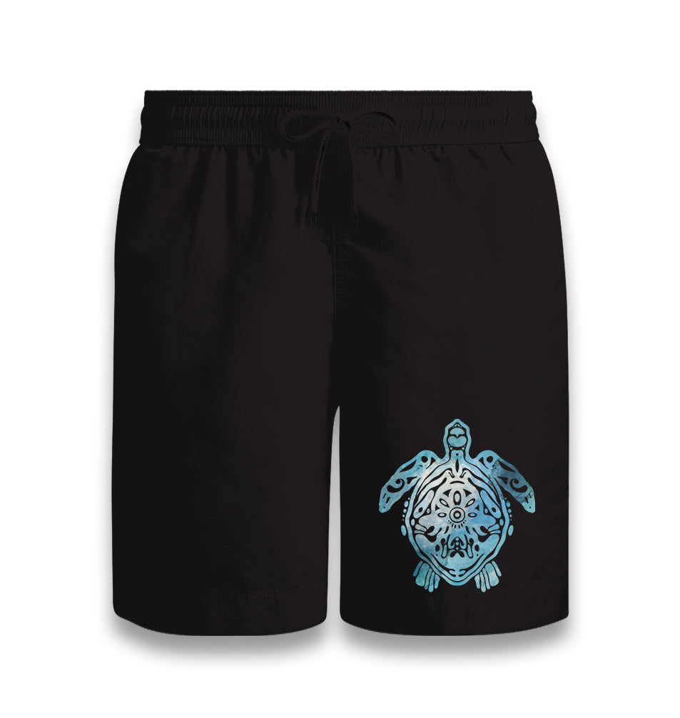 Blue Sea Turtle with Special Knots Black Shorts - Premium  from W.E.N.S. WIND - Just 7990! Shop now at W.E.N.S. WIND