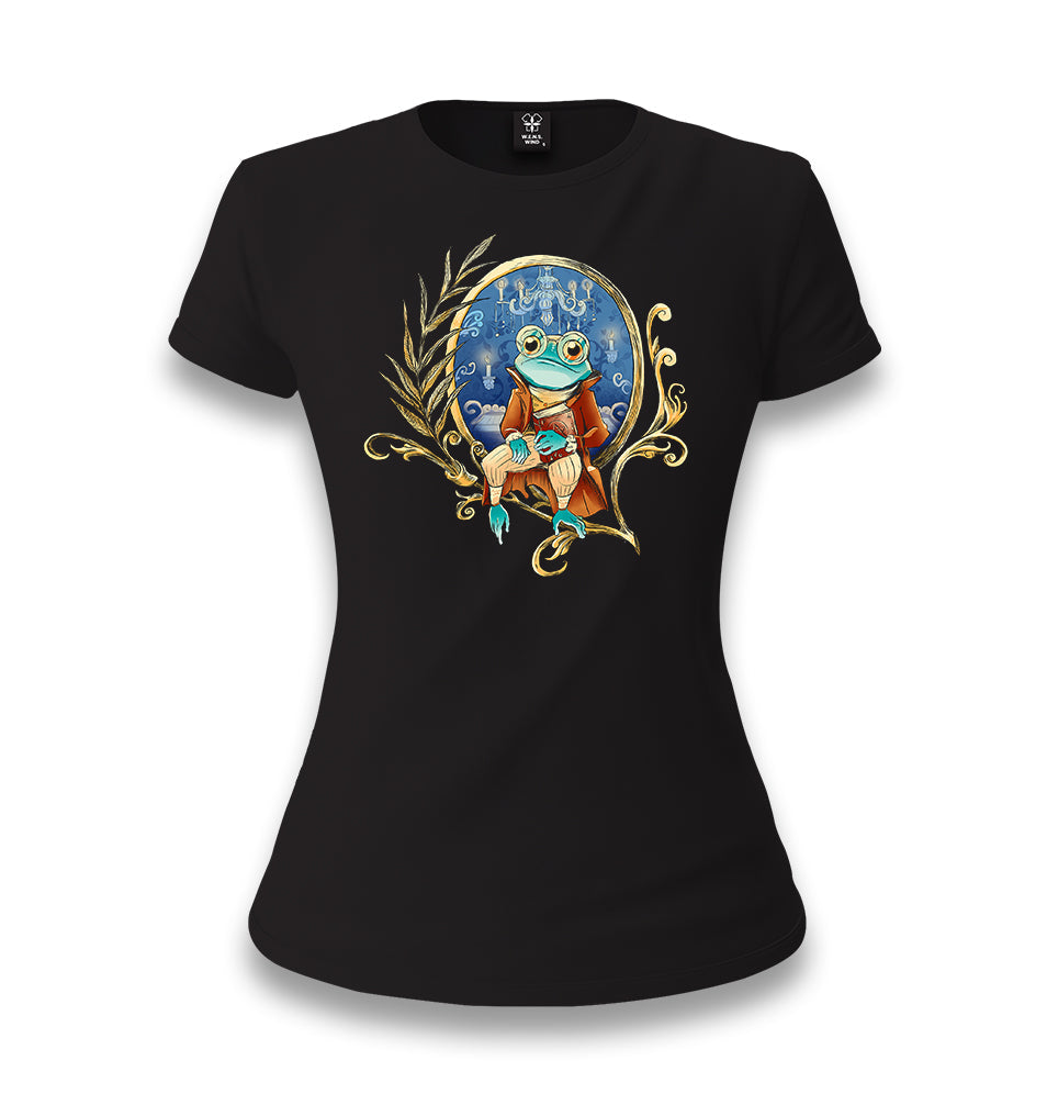 The Frog Prince Women's Black T-shirt - Premium  from W.E.N.S. WIND - Just 6490! Shop now at W.E.N.S. WIND