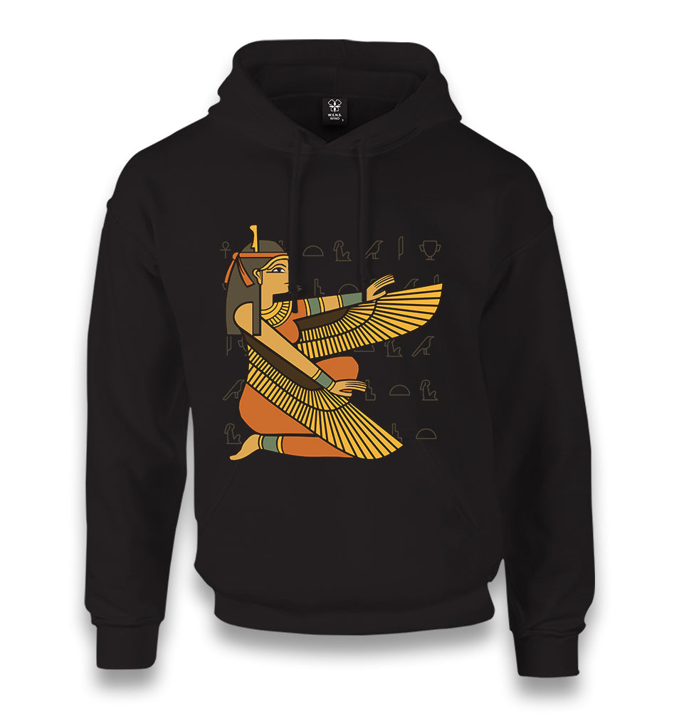 Ancient Egypt Goddess Isis and Wall Paintings Unisex Black Hoodie - Premium  from W.E.N.S. WIND - Just 11990! Shop now at W.E.N.S. WIND