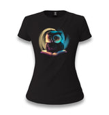 Cute Owl Over a Book Women's Black T-shirt - Premium  from W.E.N.S. WIND - Just 6490! Shop now at W.E.N.S. WIND