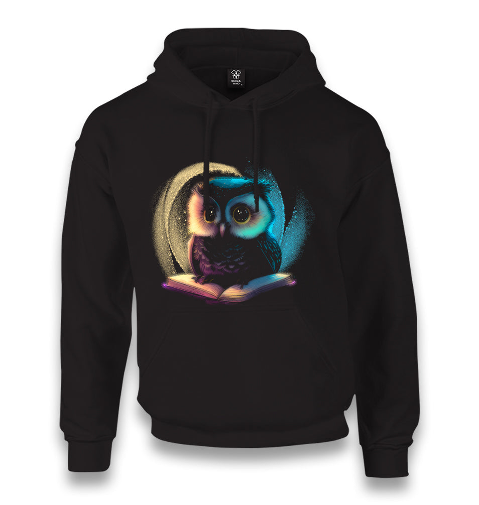 Cute Owl Over a Book Unisex Black Hoodie - Premium  from W.E.N.S. WIND - Just 11990! Shop now at W.E.N.S. WIND