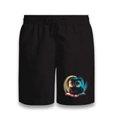 Cute Owl Over a Book Black Shorts - Premium  from W.E.N.S. WIND - Just 7990! Shop now at W.E.N.S. WIND