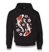 Two Koi Fish Swimming Among Flowers Unisex Black Hoodie - Premium  from W.E.N.S. WIND - Just 11990! Shop now at W.E.N.S. WIND