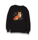 Fox Sketch with Handwritten Notes Kid's Black Sweatshirt - Premium  from W.E.N.S. WIND - Just 7990! Shop now at W.E.N.S. WIND