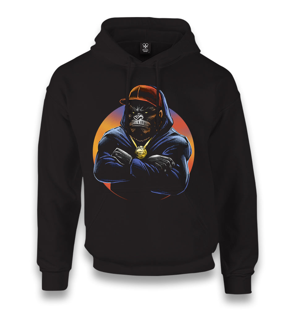 Gangster Monkey Unisex Black Hoodie - Premium  from W.E.N.S. WIND - Just 11990! Shop now at W.E.N.S. WIND