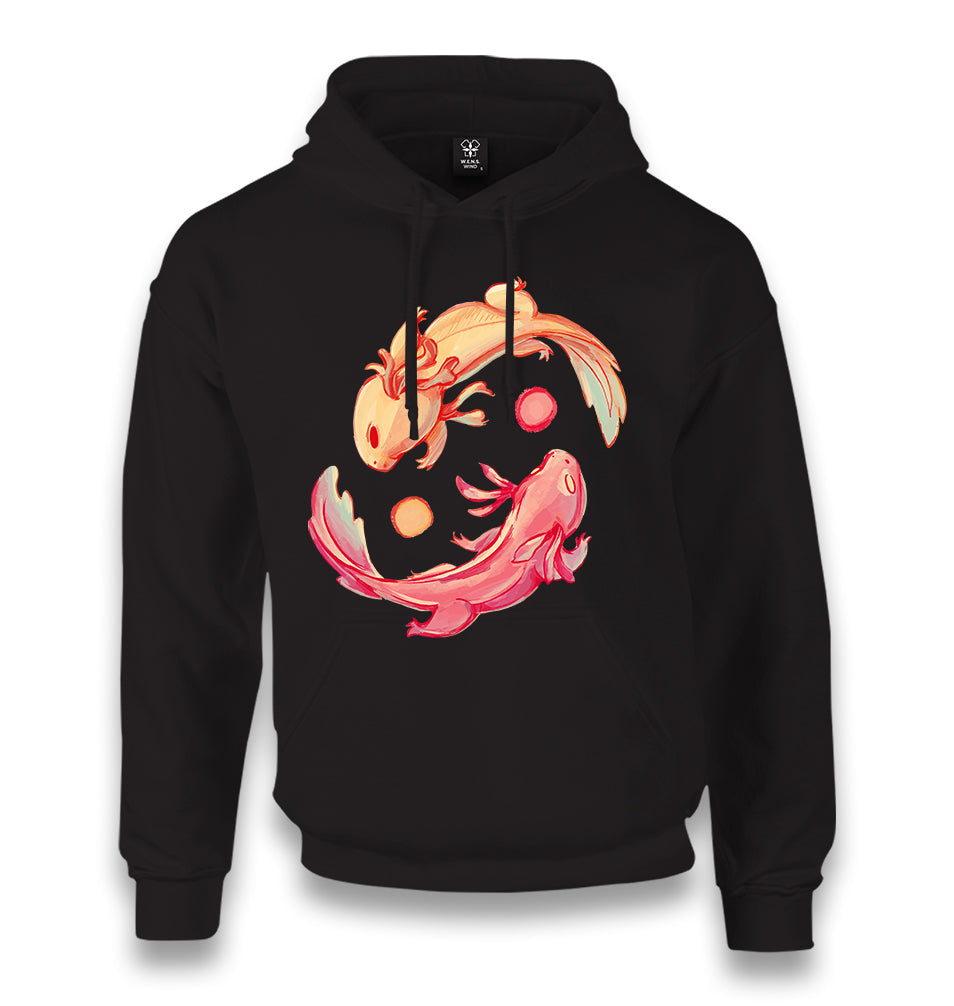 Yin Yang Sign Between Two Koi Fishes Unisex Black Hoodie - Premium  from W.E.N.S. WIND - Just 11990! Shop now at W.E.N.S. WIND