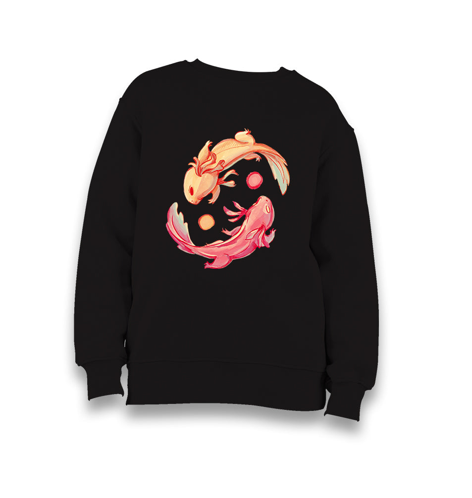 Yin Yang Sign Between Two Koi Fishes Kid's Black Sweatshirt - Premium  from W.E.N.S. WIND - Just 7990! Shop now at W.E.N.S. WIND