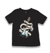 Guitar and Notes Rolling Around Kid's Black T-shirt - Premium  from W.E.N.S. WIND - Just 5990! Shop now at W.E.N.S. WIND