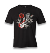 Guitar Rose and Microphone Men's Black Tshirt - Premium  from W.E.N.S. WIND - Just 6490! Shop now at W.E.N.S. WIND