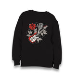 Guitar Rose and Microphone Kid's Black Sweatshirt - Premium  from W.E.N.S. WIND - Just 7990! Shop now at W.E.N.S. WIND