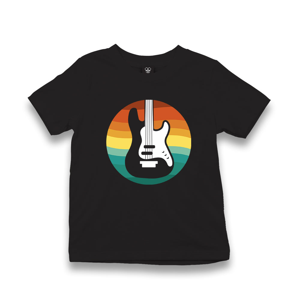 Guitar with a Retro Sunset Kid's Black T-shirt - Premium  from W.E.N.S. WIND - Just 5990! Shop now at W.E.N.S. WIND