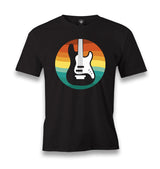 Guitar with a Retro Sunset Men's Black Tshirt - Premium  from W.E.N.S. WIND - Just 6490! Shop now at W.E.N.S. WIND