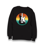 Guitar with a Retro Sunset Kid's Black Sweatshirt - Premium  from W.E.N.S. WIND - Just 7990! Shop now at W.E.N.S. WIND