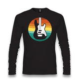 Guitar with a Retro Sunset Unisex Black Longsleeve - Premium  from W.E.N.S. WIND - Just 7990! Shop now at W.E.N.S. WIND