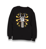 Skeleton Hand Making Rock Sign Thunder Kid's Black Sweatshirt - Premium  from W.E.N.S. WIND - Just 7990! Shop now at W.E.N.S. WIND