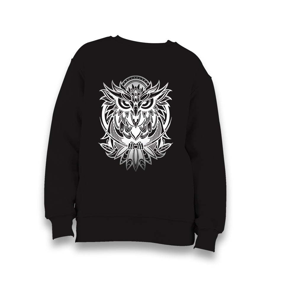Gradient Owl Tattoo Kid's Black Sweatshirt - Premium  from W.E.N.S. WIND - Just 7990! Shop now at W.E.N.S. WIND