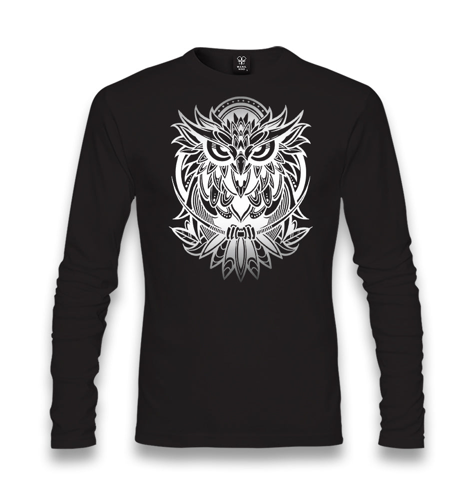 Gradient Owl Tattoo Unisex Black Longsleeve - Premium  from W.E.N.S. WIND - Just 7990! Shop now at W.E.N.S. WIND