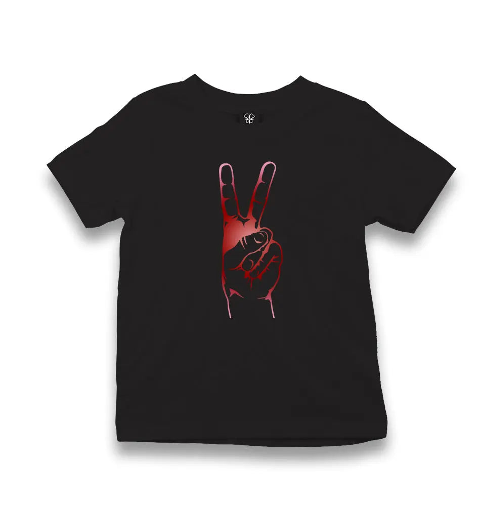 Victory Sign Kid's Black T-shirt - Premium  from W.E.N.S. WIND - Just 5990! Shop now at W.E.N.S. WIND