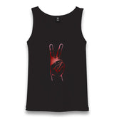 Victory Sign Unisex Black Tank Top - Premium  from W.E.N.S. WIND - Just 6490! Shop now at W.E.N.S. WIND