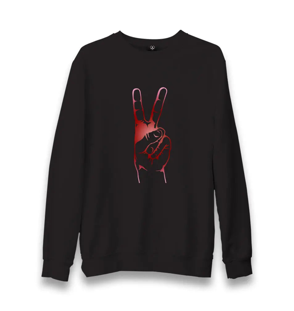 Victory Sign Unisex Black Sweatshirt - Premium  from W.E.N.S. WIND - Just 10990! Shop now at W.E.N.S. WIND