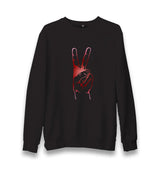 Victory Sign Unisex Black Sweatshirt - Premium  from W.E.N.S. WIND - Just 10990! Shop now at W.E.N.S. WIND